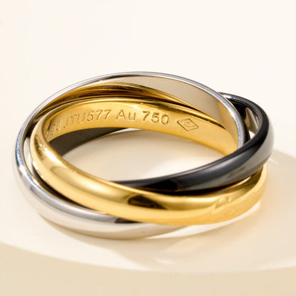 [Rani Jewelry] TRINITY 3.2MM RING BLACK CERAMIC