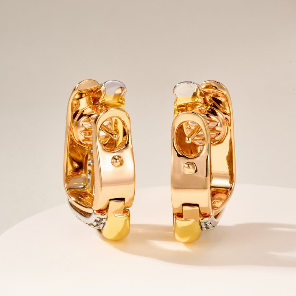 [Rani Jewelry] TRINITY HALF DIAMOND  CUSHION EARRINGS