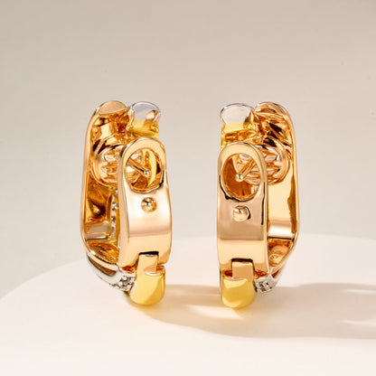 [Rani Jewelry] TRINITY HALF DIAMOND  CUSHION EARRINGS