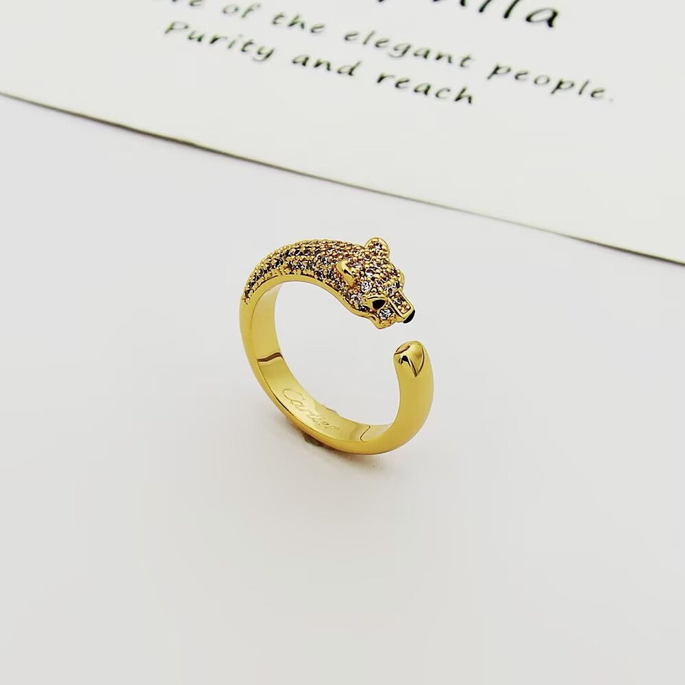 [Rani Jewelry] PANTHERE HALF DIAMOND SMALL RING