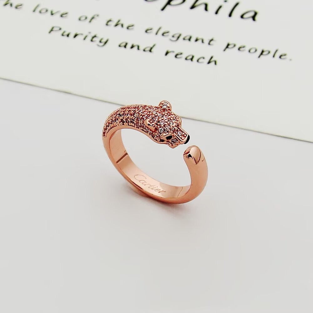 [Rani Jewelry] PANTHERE HALF DIAMOND SMALL RING