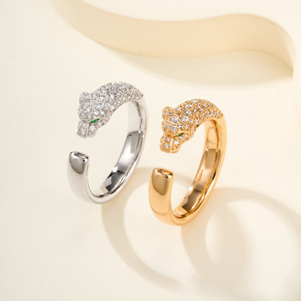 [Rani Jewelry] PANTHERE HALF DIAMOND SMALL RING