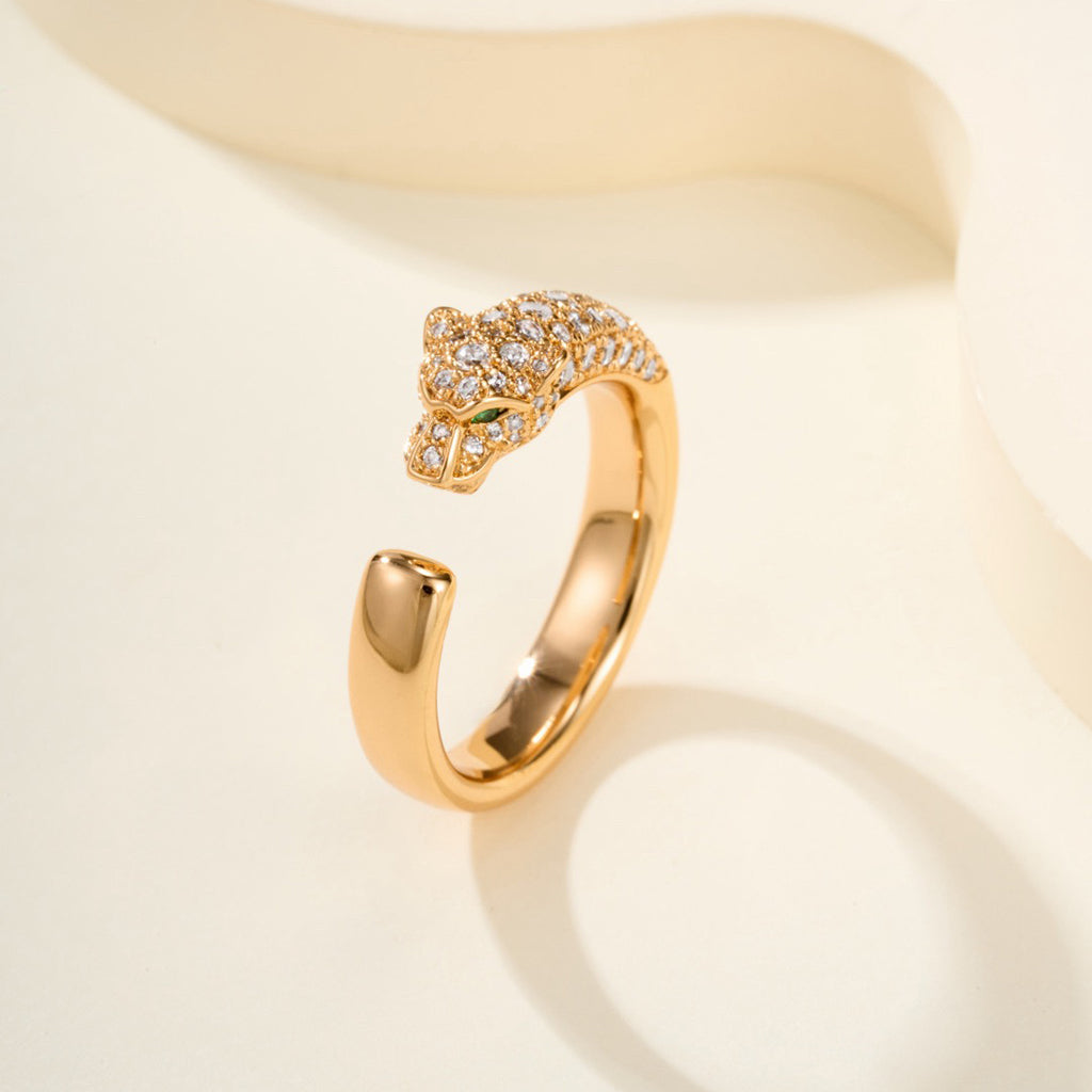 [Rani Jewelry] PANTHERE HALF DIAMOND SMALL RING