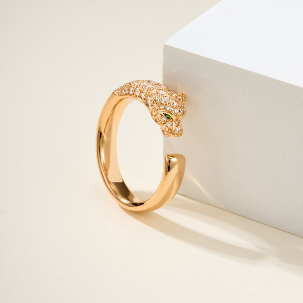[Rani Jewelry] PANTHERE HALF DIAMOND SMALL RING