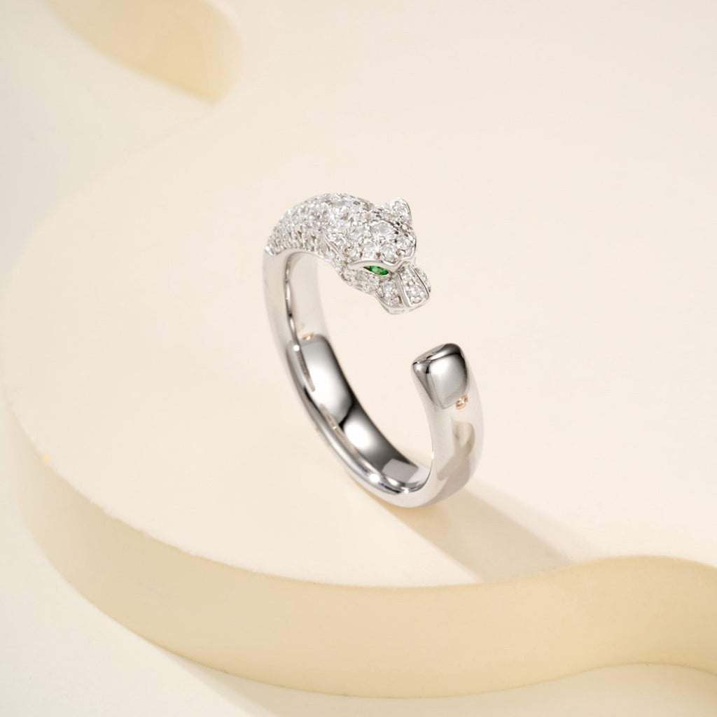 [Rani Jewelry] PANTHERE HALF DIAMOND SMALL RING