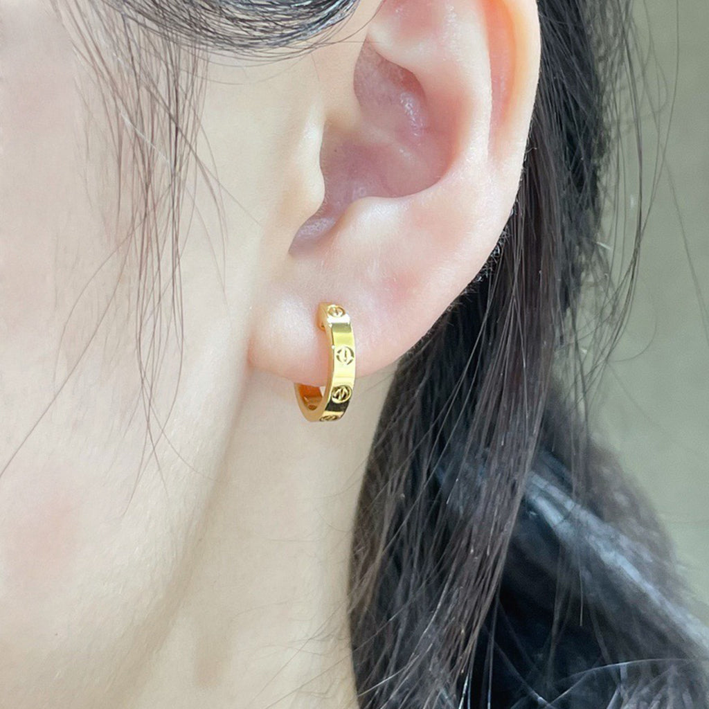 [Rani Jewelry] LOVE EARRINGS 2.65 MM NO DIAMOND SMALL