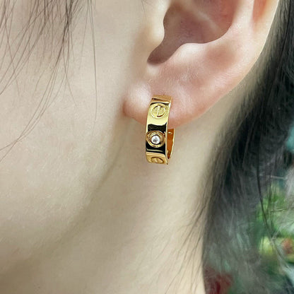 [Rani Jewelry] LOVE EARRINGS 5.7MM 2 DIAMONDS