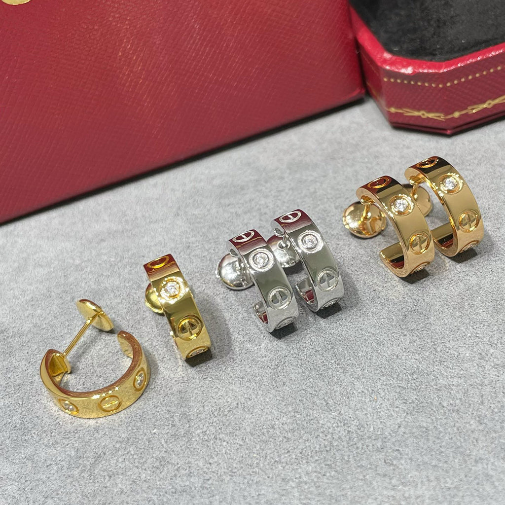 [Rani Jewelry] LOVE EARRINGS 5.7MM 2 DIAMONDS