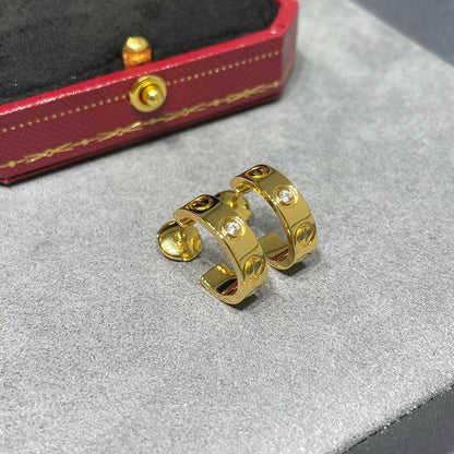 [Rani Jewelry] LOVE EARRINGS 5.7MM 2 DIAMONDS