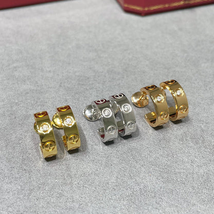 [Rani Jewelry] LOVE EARRINGS 5.7MM 2 DIAMONDS