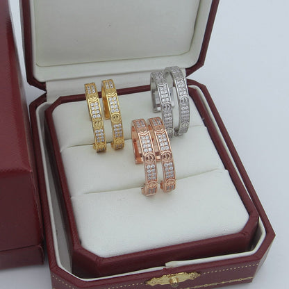 [Rani Jewelry] LOVE EARRINGS 3.6MM DIAMOND PAVED