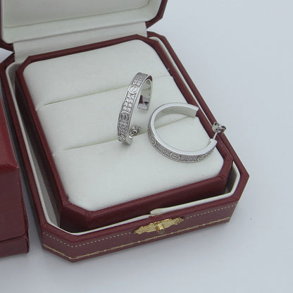 [Rani Jewelry] LOVE EARRINGS 3.6MM DIAMOND PAVED