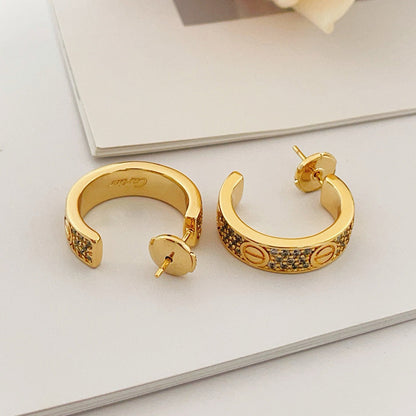 [Rani Jewelry] LOVE 5.5MM DIAMOND PAVED EARRINGS
