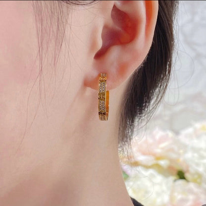 [Rani Jewelry] LOVE EARRINGS 3.6MM DIAMOND PAVED