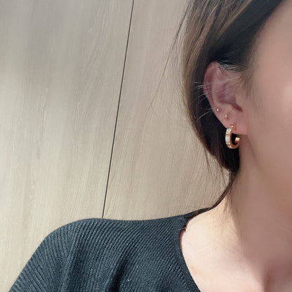 [Rani Jewelry] LOVE 5.5MM DIAMOND PAVED EARRINGS