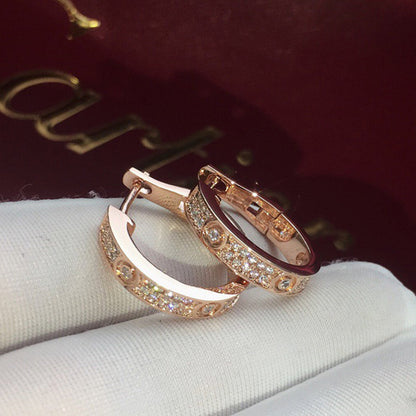 [Rani Jewelry] LOVE 5.5MM DIAMOND PAVED EARRINGS