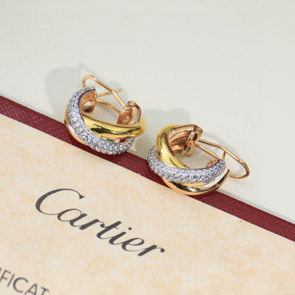 [Rani Jewelry] TRINITY HALF DIAMOND  CLASSIC EARRINGS