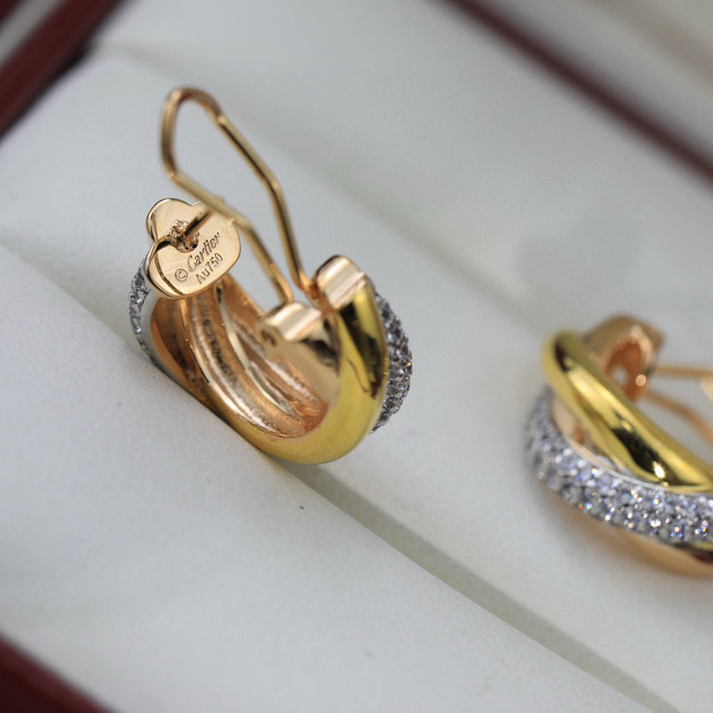 [Rani Jewelry] TRINITY HALF DIAMOND  CLASSIC EARRINGS
