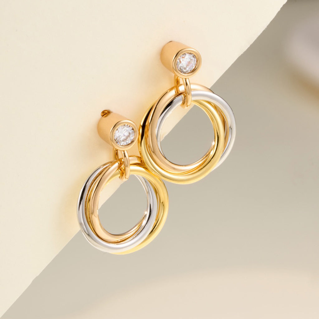 [Rani Jewelry] TRINITY ON DIAMOND  EARRINGS