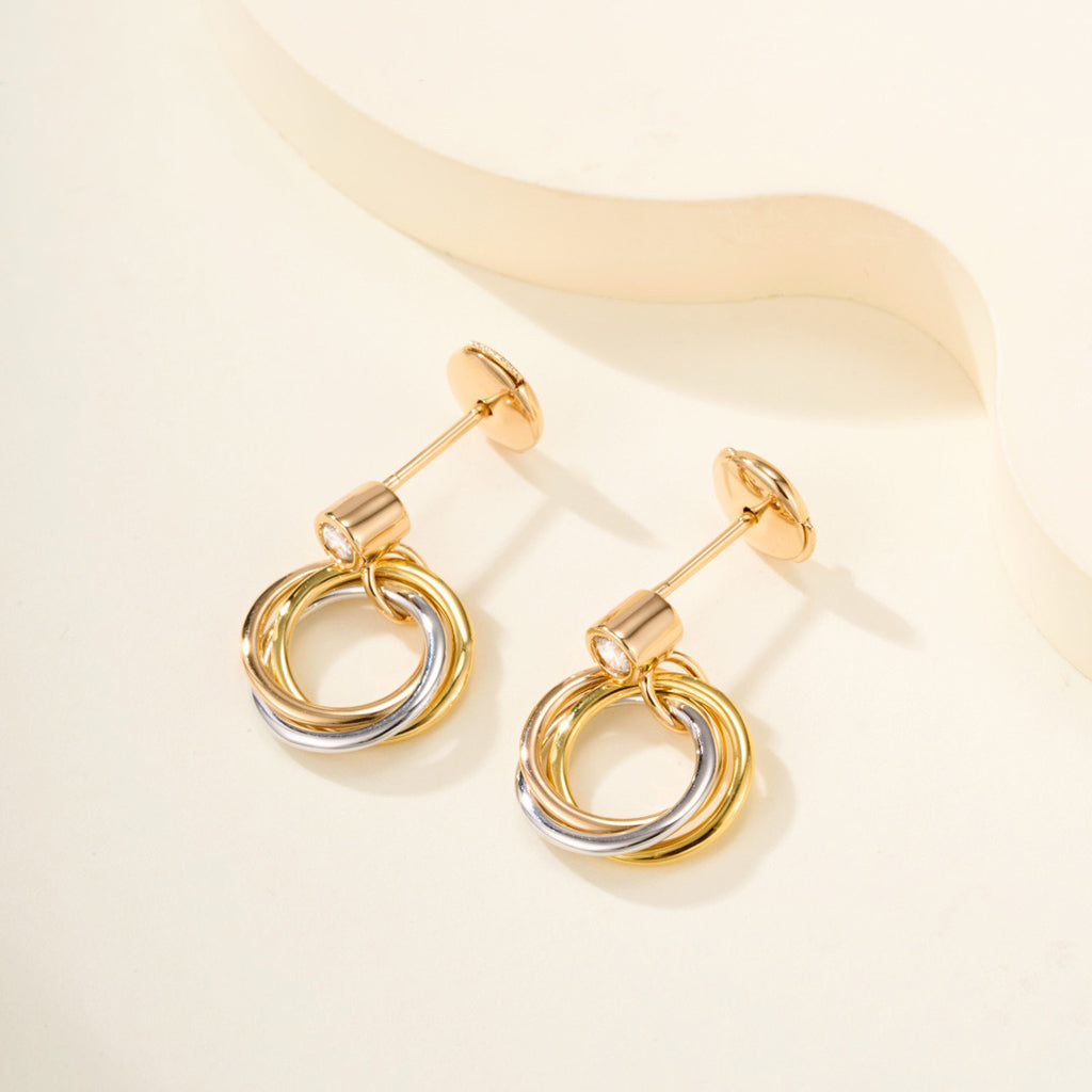 [Rani Jewelry] TRINITY ON DIAMOND  EARRINGS