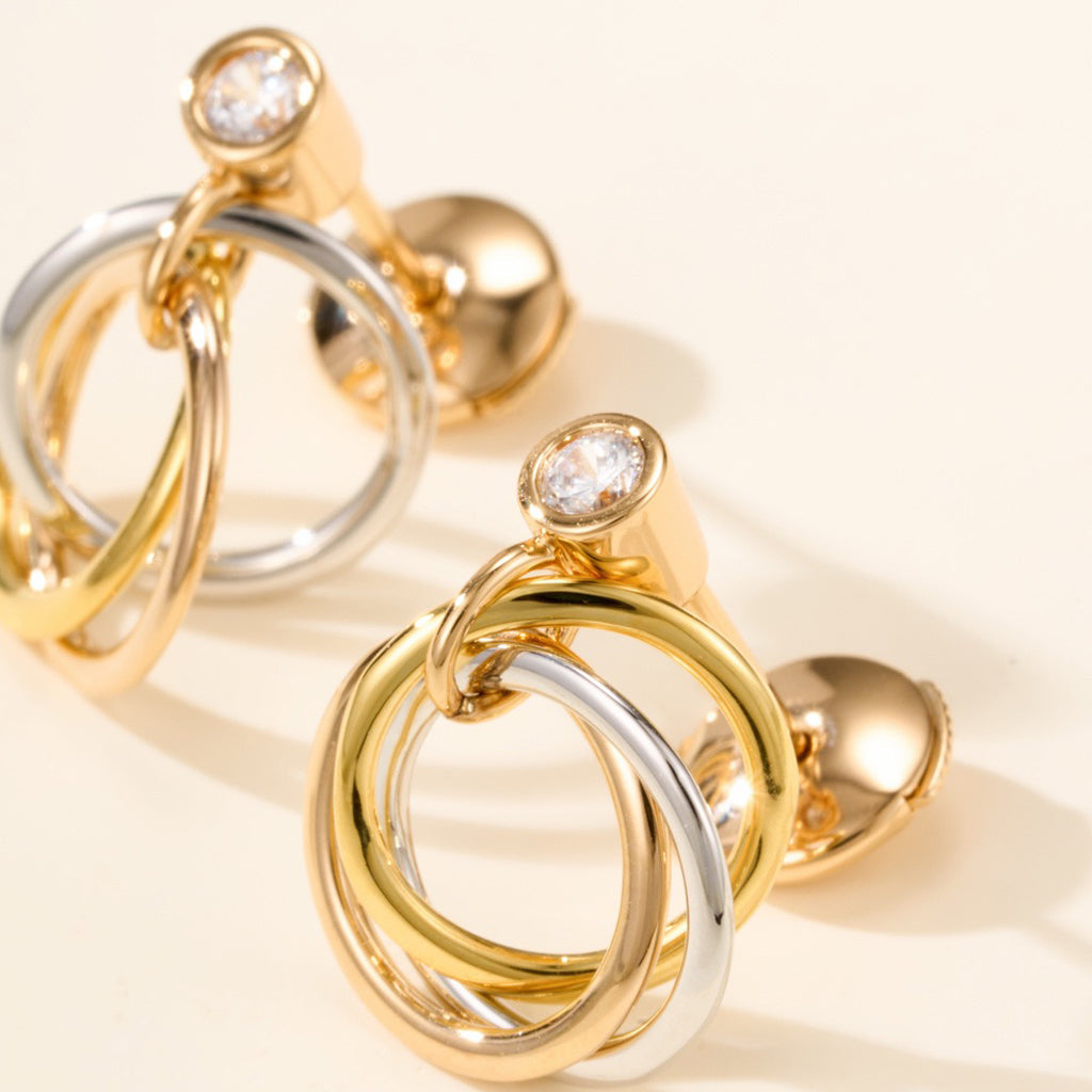 [Rani Jewelry] TRINITY ON DIAMOND  EARRINGS