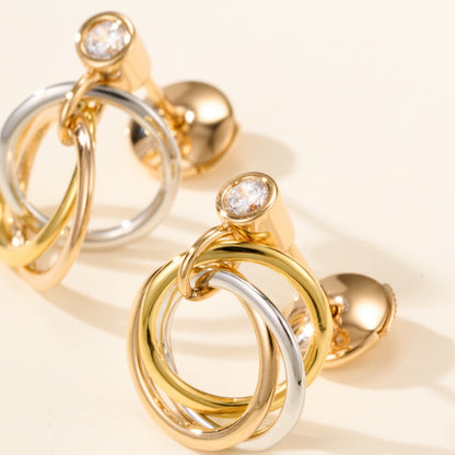 [Rani Jewelry] TRINITY ON DIAMOND  EARRINGS