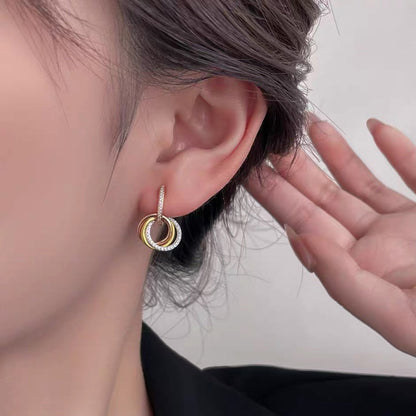 [Rani Jewelry] TRINITY HALF DIAMOND  EARRINGS