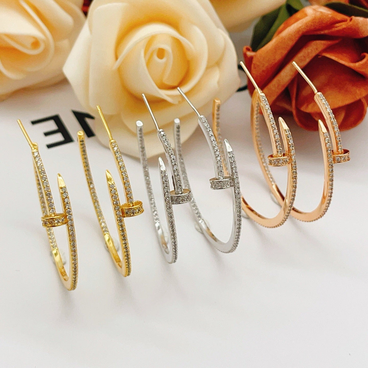[Rani Jewelry] JUSTE FULL DIAMOND LARGE EARRINGS