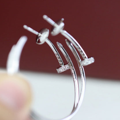 [Rani Jewelry] JUSTE HALF DIAMOND LARGE EARRINGS