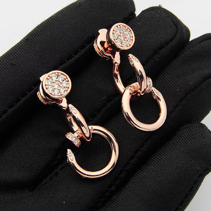[Rani Jewelry] JUSTE HALF DIAMOND DOUBLE EARRINGS
