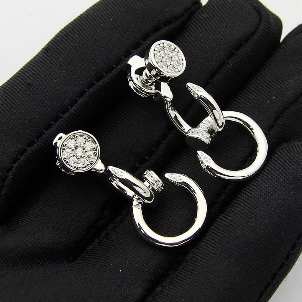 [Rani Jewelry] JUSTE HALF DIAMOND DOUBLE EARRINGS