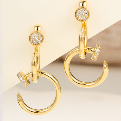 [Rani Jewelry] JUSTE HALF DIAMOND DOUBLE EARRINGS