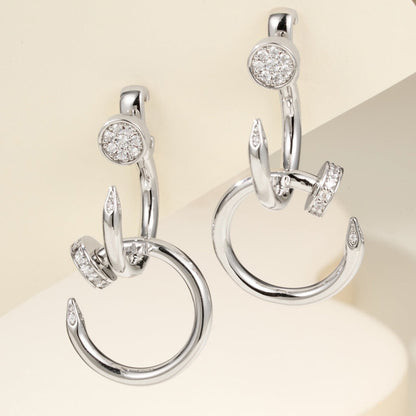 [Rani Jewelry] JUSTE HALF DIAMOND DOUBLE EARRINGS