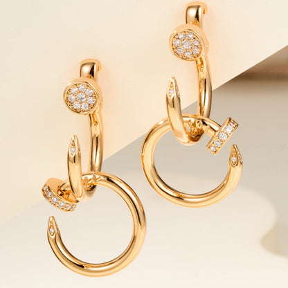 [Rani Jewelry] JUSTE HALF DIAMOND DOUBLE EARRINGS