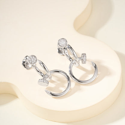 [Rani Jewelry] JUSTE HALF DIAMOND DOUBLE EARRINGS