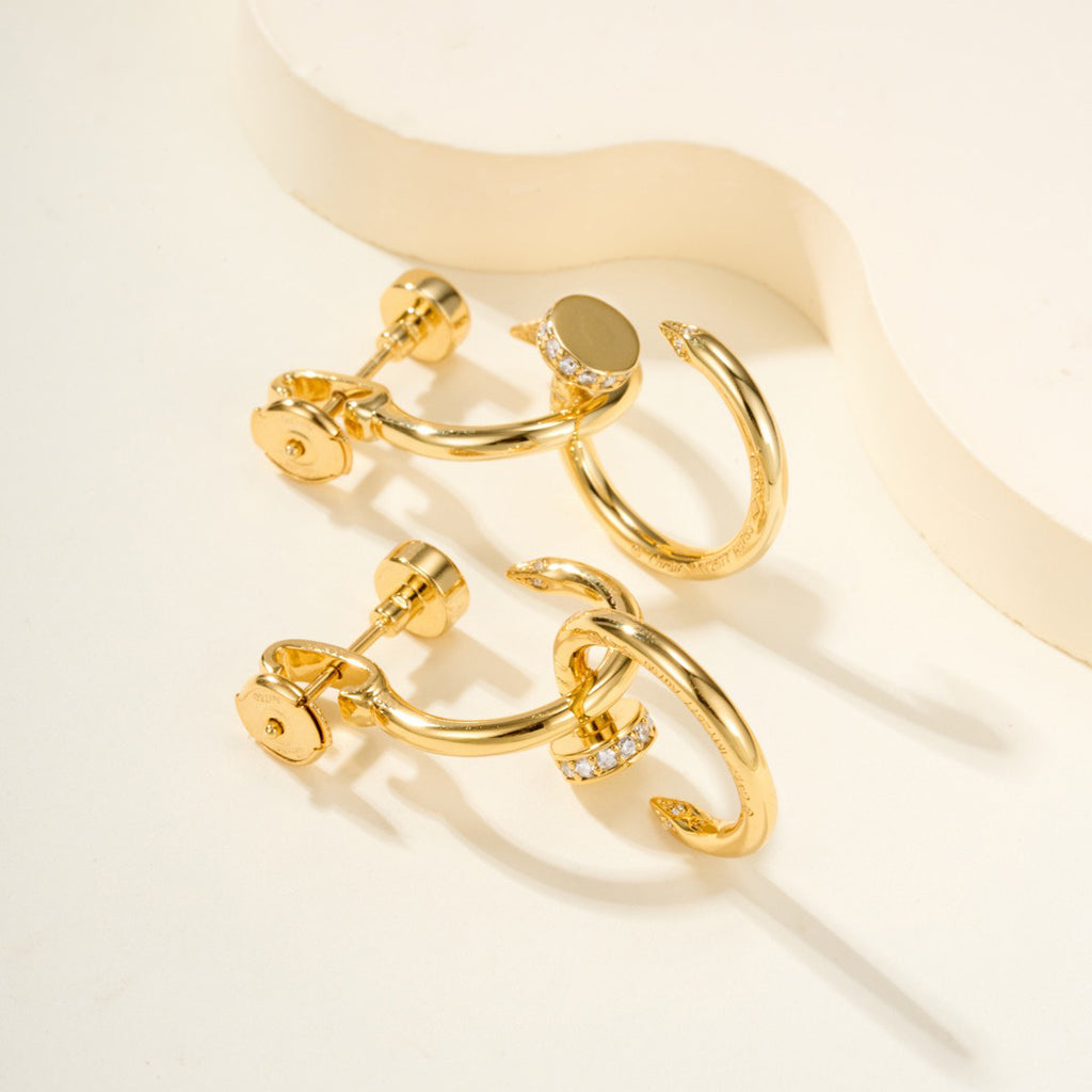 [Rani Jewelry] JUSTE HALF DIAMOND DOUBLE EARRINGS