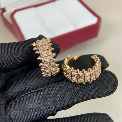[Rani Jewelry] CLASH 9.2MM FULL DIAMOND DOUBLE ROW EARRINGS