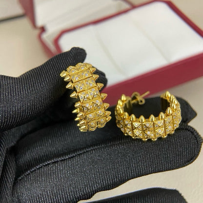 [Rani Jewelry] CLASH 9.2MM FULL DIAMOND DOUBLE ROW EARRINGS