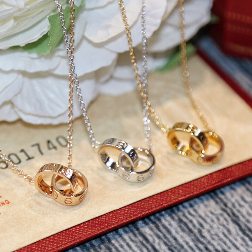 [Rani Jewelry] LOVE DOUBLE RING NECKLACE