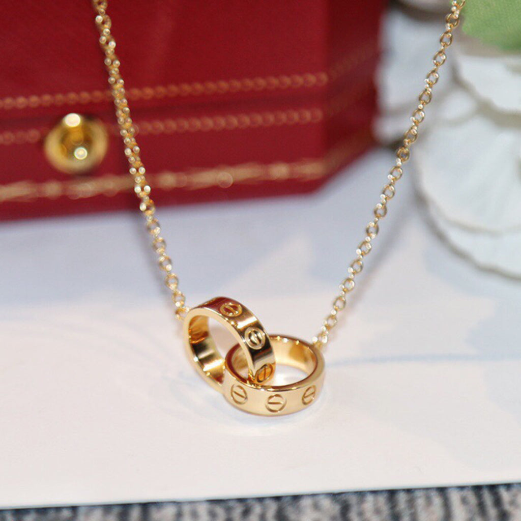 [Rani Jewelry] LOVE DOUBLE RING NECKLACE