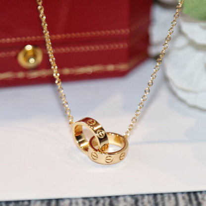 [Rani Jewelry] LOVE DOUBLE RING NECKLACE