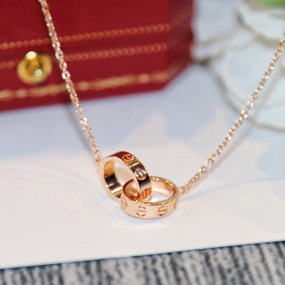 [Rani Jewelry] LOVE DOUBLE RING NECKLACE