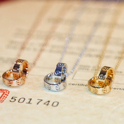 [Rani Jewelry] LOVE DOUBLE RING NECKLACE