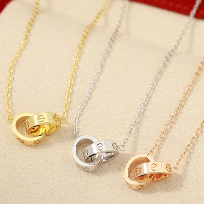 [Rani Jewelry] LOVE DOUBLE RING NECKLACE