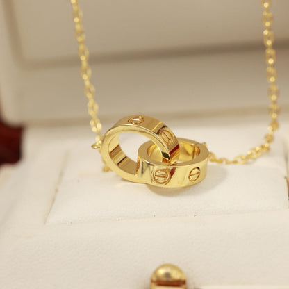 [Rani Jewelry] LOVE DOUBLE RING NECKLACE