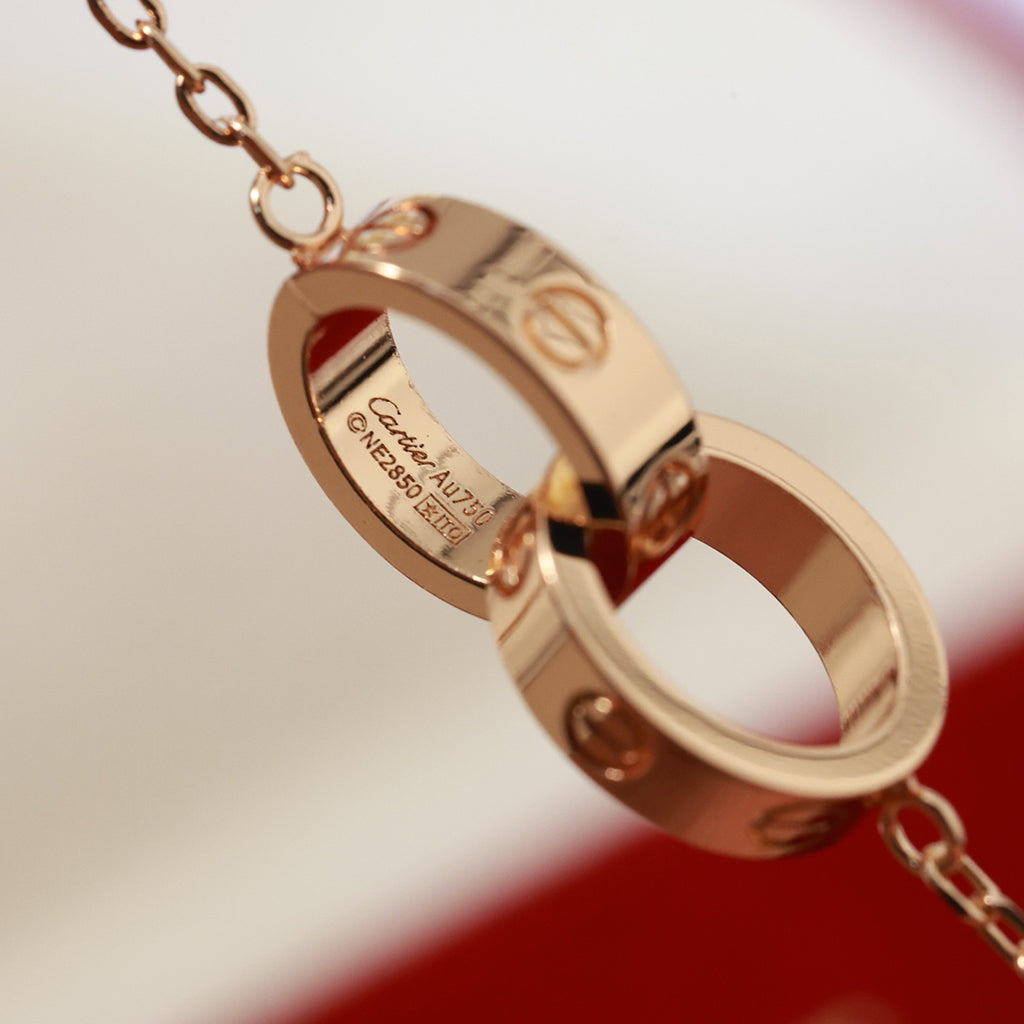 [Rani Jewelry] LOVE DOUBLE RING NECKLACE