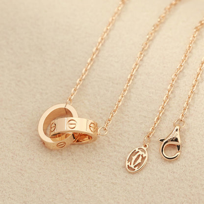 [Rani Jewelry] LOVE DOUBLE RING NECKLACE