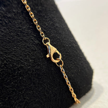 [Rani Jewelry] LOVE DOUBLE RING HALF DIAMOND NECKLACE