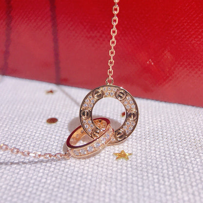[Rani Jewelry] LOVE  FULL DIAMOND PENDANT NECKLACE