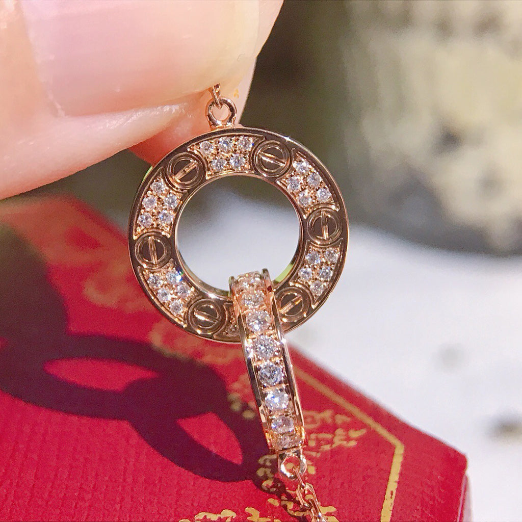 [Rani Jewelry] LOVE  FULL DIAMOND PENDANT NECKLACE